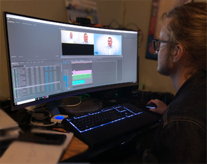 Tyler editing in post-production