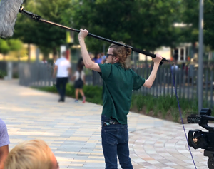 Production crew on set